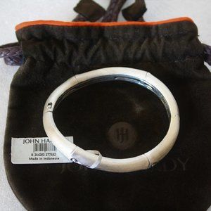 John Hardy Silver Bamboo Curved Cuff Bracelet